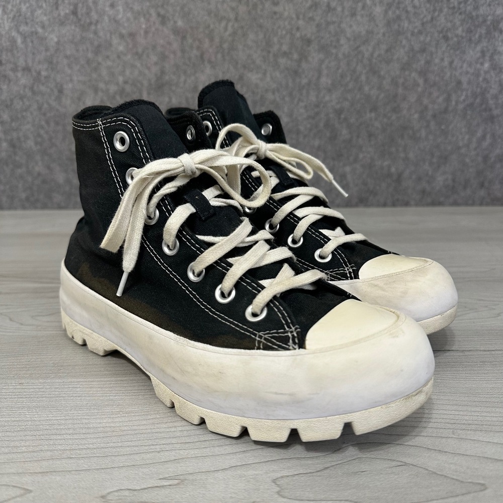 Converse Chuck Taylor Lugged Hi Sneakers Womens 7 Black Platform Canvas Boots